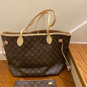 Louis Vuitton Classic Brown and Tan Tote